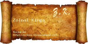 Zolnai Kinga névjegykártya