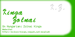 kinga zolnai business card